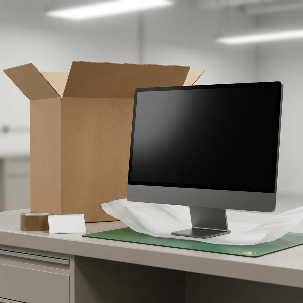 iMac packaged for Blue Dart pickup